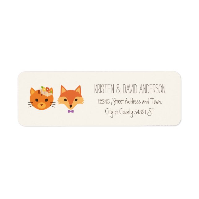 Whimsical Woodland Cat & Fox Couple Wedding (Front)