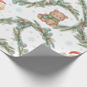 Whimsical Woodland Christmas Animals Wrapping Paper