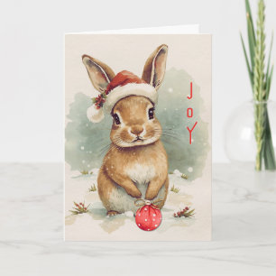 Whimsical Woodland Christmas Bunny Card