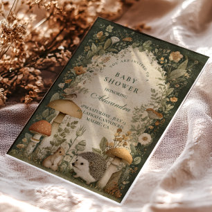 Whimsical Woodland Creatures Baby Shower Acrylic Invitations