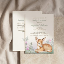 Whimsical Woodland Deer Baby Shower Thank You Card