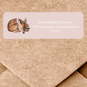 Whimsical Woodland Deer Birthday Pink 