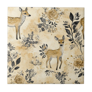 Whimsical Woodland Fawn Pattern Tile