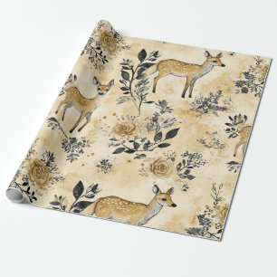 Whimsical Woodland Fawn Pattern Wrapping Paper