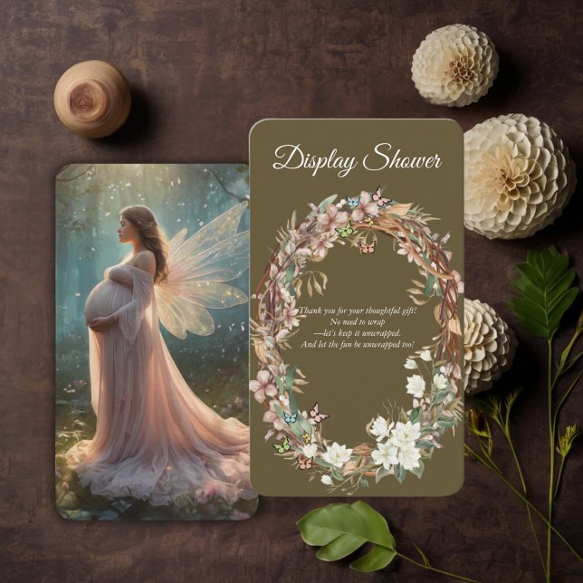 Whimsical Woodland Floral Photo Baby Shower Enclosure Card (Creator Uploaded)