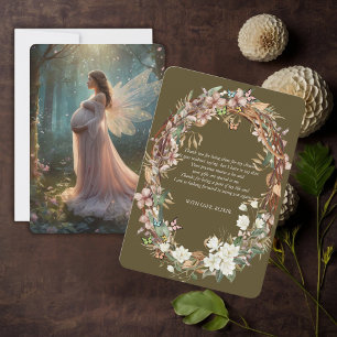 Whimsical Woodland Floral Photo Baby Shower Thank You Card