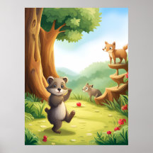 Whimsical Woodland Forest Animals AI Generative