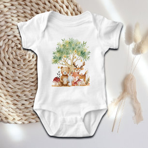 Whimsical Woodland Forest Animals Baby Bodysuit