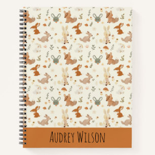 Whimsical Woodland Forest Animals Greenery Pattern Notebook