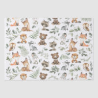 Whimsical Woodland Forest Animals Sage Greenery