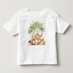 Whimsical Woodland Forest Animals Toddler T-Shirt