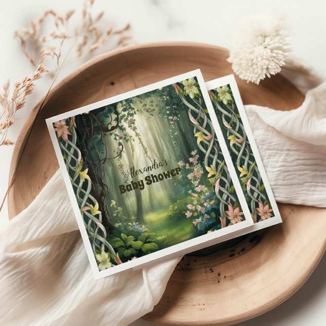 Whimsical Woodland Forest  Baby Shower Napkin (Creator Uploaded)