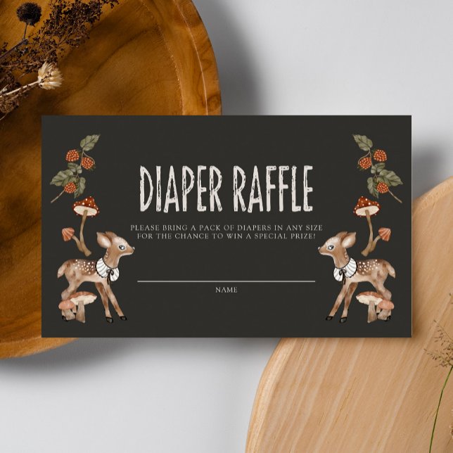 Whimsical Woodland Forest Diaper Raffle Enclosure Card (Creator Uploaded)