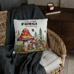 Whimsical Woodland  Forest Mushroom Baby Shower Cushion