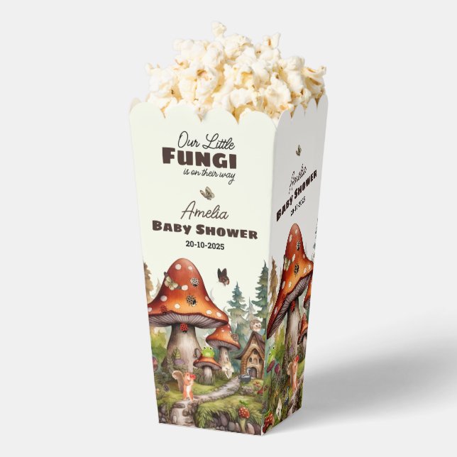 whimsical woodland  forest Mushroom baby shower Favour Box (Popped)