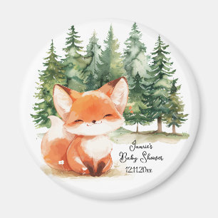 Whimsical Woodland Fox Baby Shower Magnet
