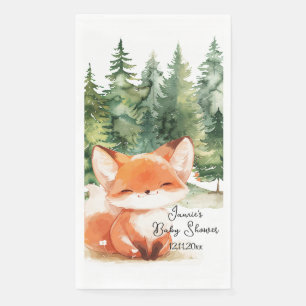 Whimsical Woodland Fox Baby Shower Napkin
