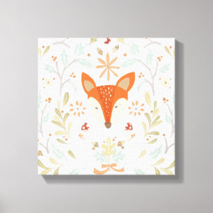 Whimsical Woodland Fox Canvas Print