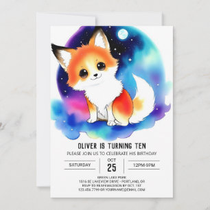 Whimsical Woodland Fox Delight Birthday Invitation