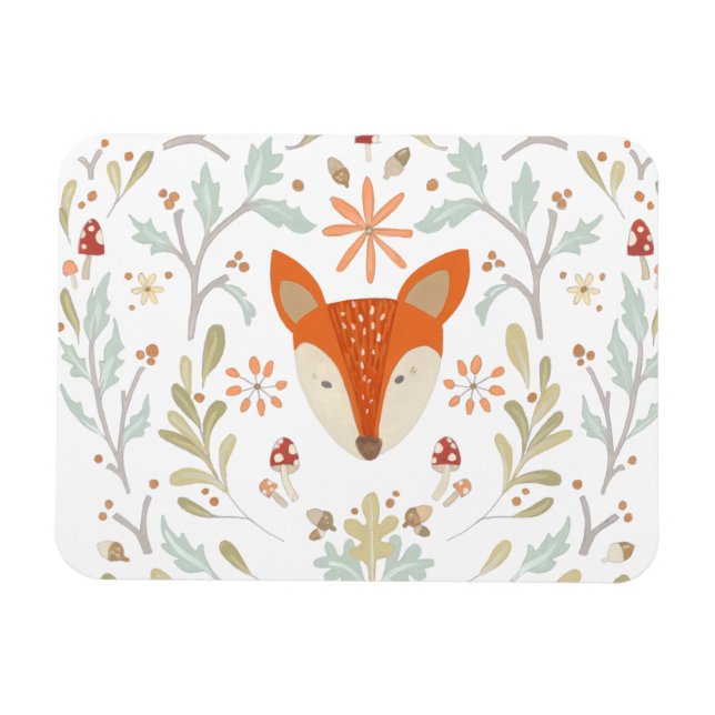 Whimsical Woodland Fox Magnet (Horizontal)