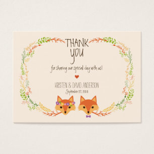 Whimsical Woodland Foxes (Ivory) Gift Tags / Cards