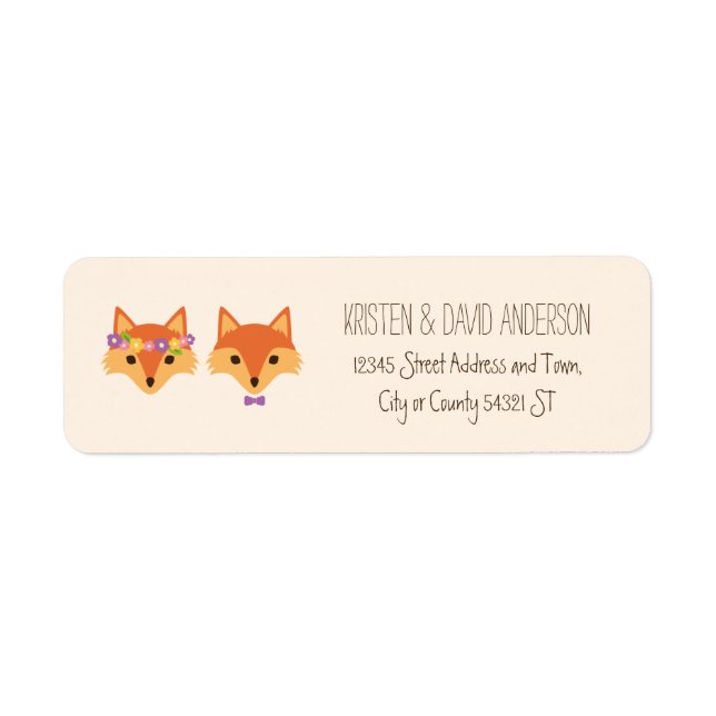 Whimsical Woodland Foxes Ivory Wedding (Front)