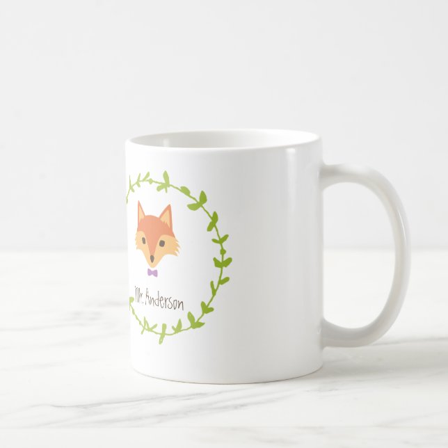 Whimsical Woodland Foxes Mr. and Mrs. Groom's Coffee Mug (Right)