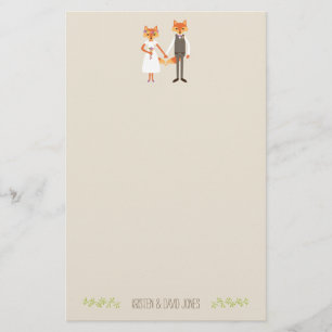 Whimsical Woodland Foxes Wedding Personalised Stationery
