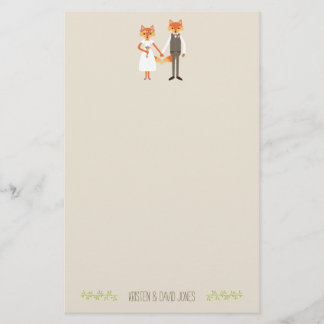 Whimsical Woodland Foxes Wedding Personalised Stationery