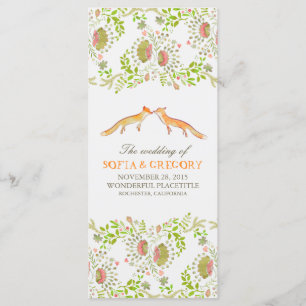 whimsical woodland foxes wedding programs programme