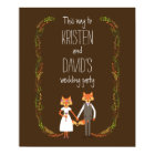 Whimsical Woodland Foxes Wedding Sign