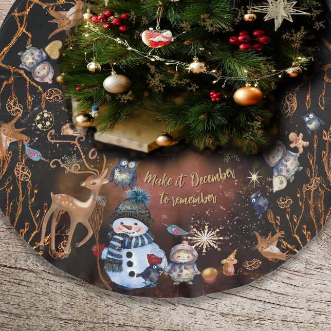 Whimsical Woodland Friends Christmas Tree Skirt (Whimsical Woodland Friends Christmas Tree Skirt)
