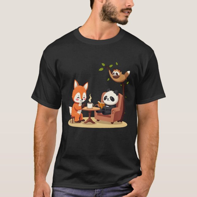 Whimsical Woodland Friends family T-Shirt (Front)