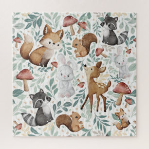 Whimsical Woodland Friends in the Forest Jigsaw Puzzle