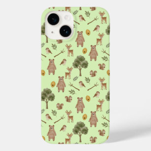 Whimsical Woodland Friends Watercolor Pattern Case-Mate iPhone 14 Case