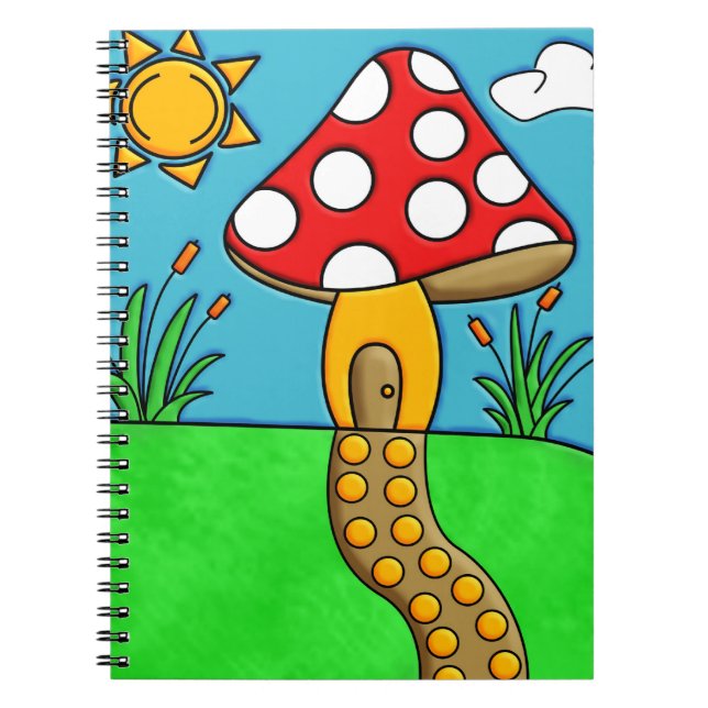 Whimsical Woodland Fungi Art Notebook (Front)