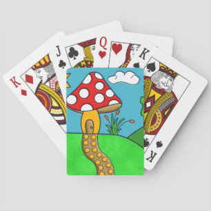 Whimsical Woodland Fungi Art Playing Cards