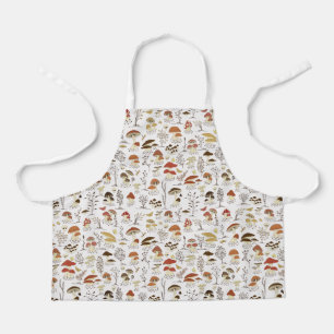 Whimsical Woodland Mushrooms Pattern Apron