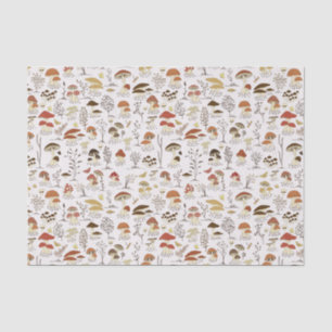 Whimsical Woodland Mushrooms Pattern Tissue Paper