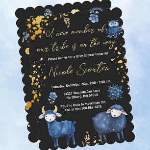 Whimsical Woodland Night: A Baby is on the Way Invitation