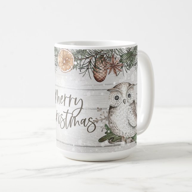 Whimsical Woodland Owls Coffee Mug (Front Right)