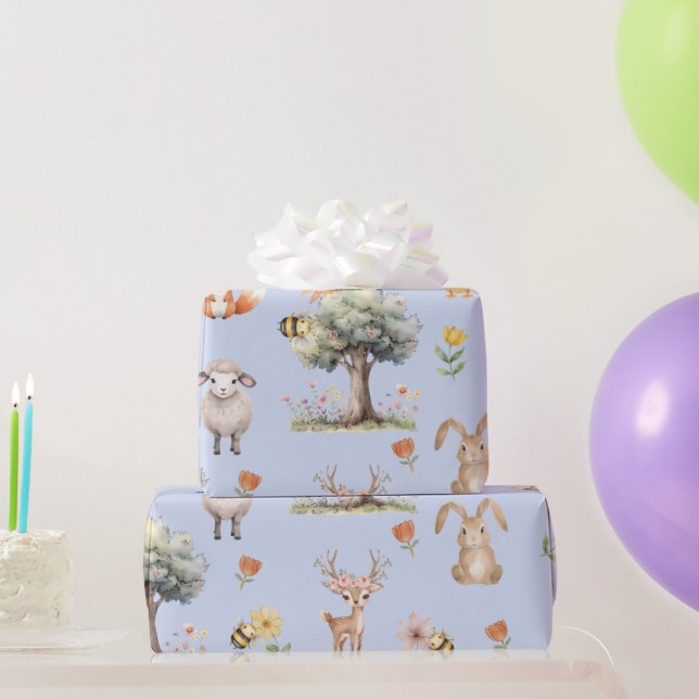Whimsical Woodland Wildlife  Wrapping Paper (Party Gifts)