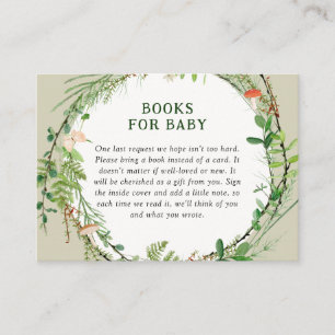Whimsical Woodland Wreath Books For Baby Enclosure Card