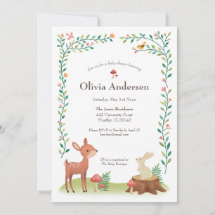 Whimsical Woodlands Baby Shower Invitation