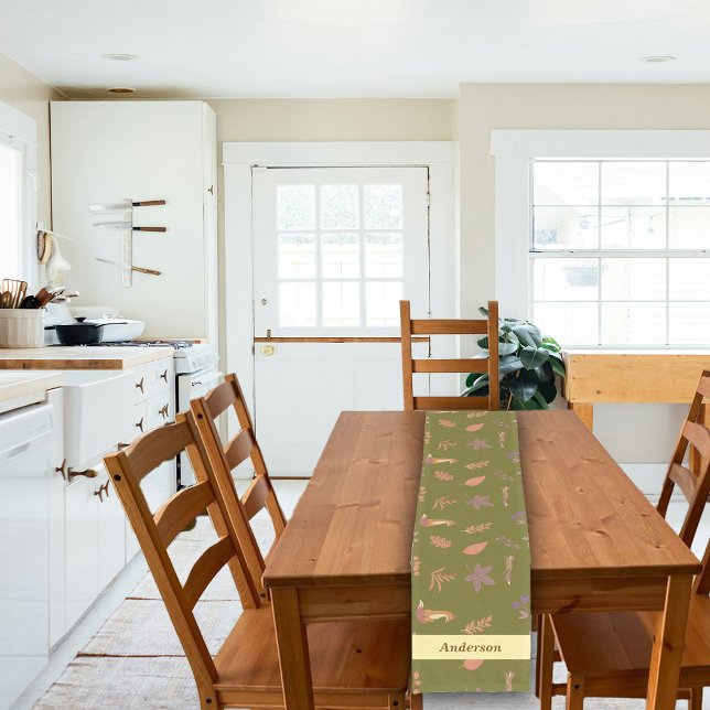Whimsical Woodlands Fall Thanksgiving Customise Short Table Runner (Creator Uploaded)