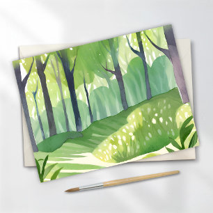 Whimsical Woods Forest Watercolor Landscape Postcard