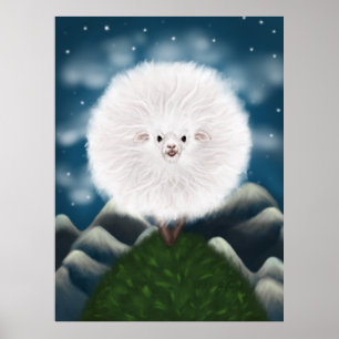 Whimsical Woolly: Silly Super Fluffy Sheep on the  Poster