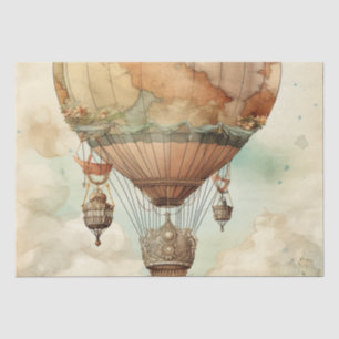 Whimsical World Globe Balloon Antique Teal Tissue Paper