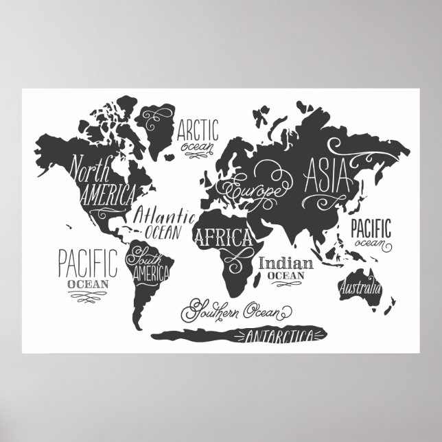 Whimsical World Map Poster (Front)