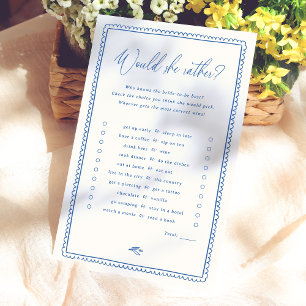 Whimsical Would She Rather Bridal Shower Game
